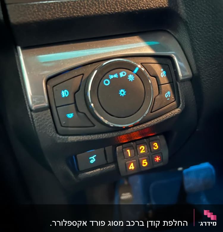 לוח בקרה לרכב עם כפתורים מוארים
